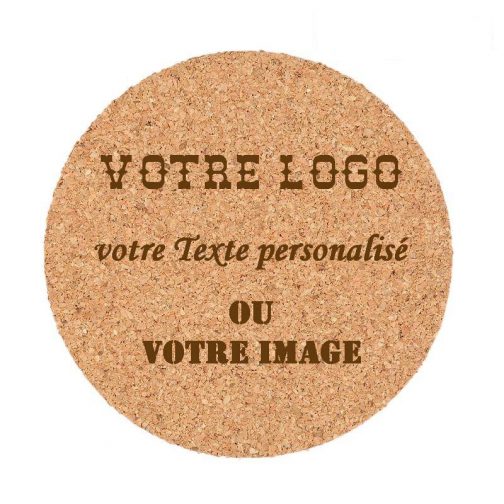 Sous verre en liège avec personnalisation identique