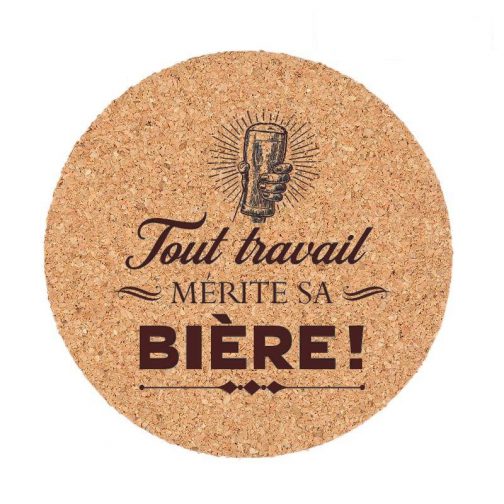 Lot de 6 sous verre en liège personnalisés