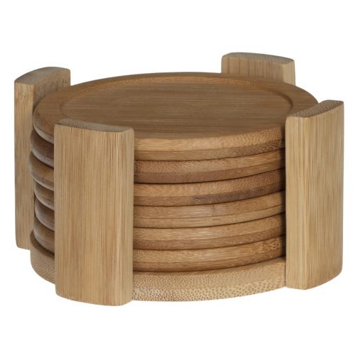 Lot de 6 sous verre en bambou personnalisés – Image 3