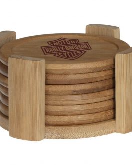 Lot de 6 sous verre en bambou personnalisés