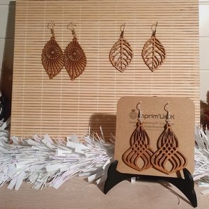 Boucles d'oreilles en bois